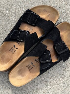 Betula by Birkenstock Black Suede Sandals - EU 42